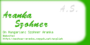 aranka szohner business card